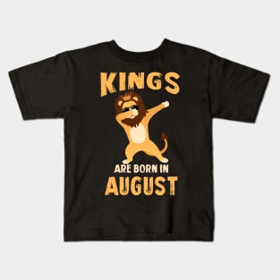 Cute King Are Born In August T-shirt Birthday Gift Kids T-Shirt